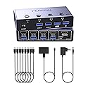 8K@60Hz HDMI KVM Switch 4 Computers Share One Monitor with 4 USB 3.0 Ports Aluminum KVM Switches, Share Keyboard Mouse Hard Drives Printer with 4 HDMI