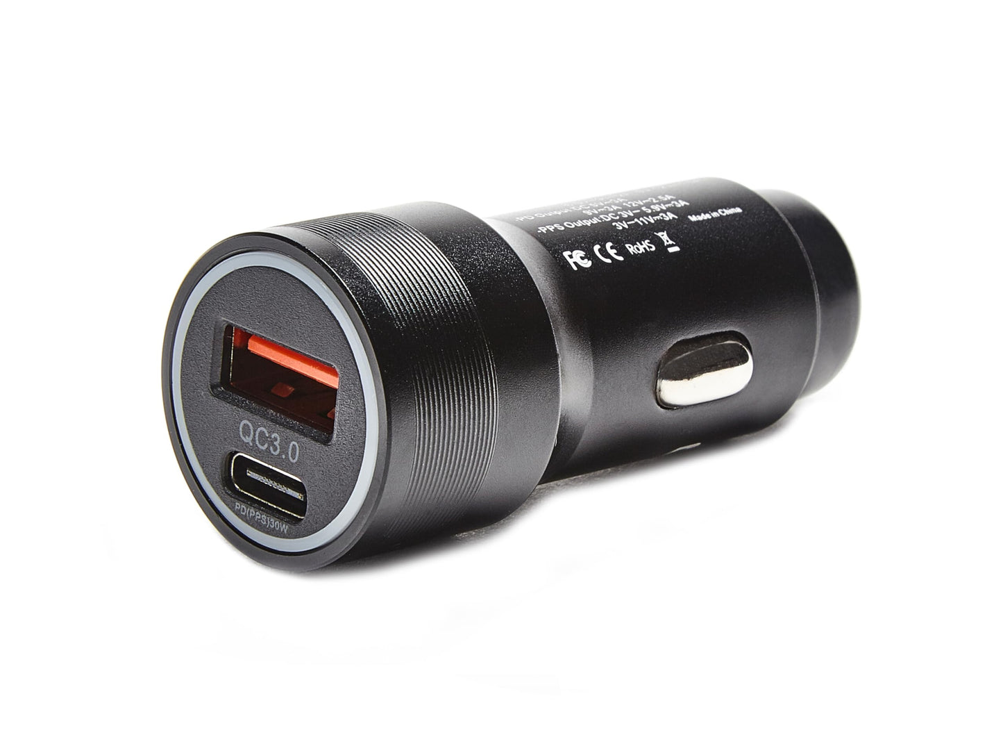 Richee Premium Dual-Port Car Charger FCC Certified 30W with 1 USB C Port & 1 USB A Port Compatible with iPhone 16/15/14/13/12/11/X, iPad, Mac Pro
