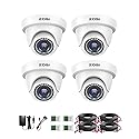 ZOSI 4Pack 2MP 1080P HD Security Cameras, 80ft Night Vision, IP66 Weatherproof, Indoor Outdoor Home CCTV Dome Camera for 1080P/5MP/4K HD-TVI Analog