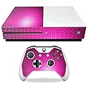 MightySkins Skin Compatible with Microsoft Xbox One S - Pink Diamond Plate | Protective, Durable, and Unique Vinyl Decal wrap Cover | Easy to Apply