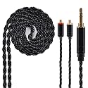 Kinboofi 6 Core MMCX Cable, Upgrade Silver Plated Replacement Cable,Black Detachable Earphone Cable Replacement Earphone Wire for Shure 846 535 215