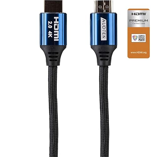Audtek FC15 15 ft. Premium Certified Ultra HD HDMI Cable 4K@60 Hz HDR YCbCr 4:4:4 18 Gbps