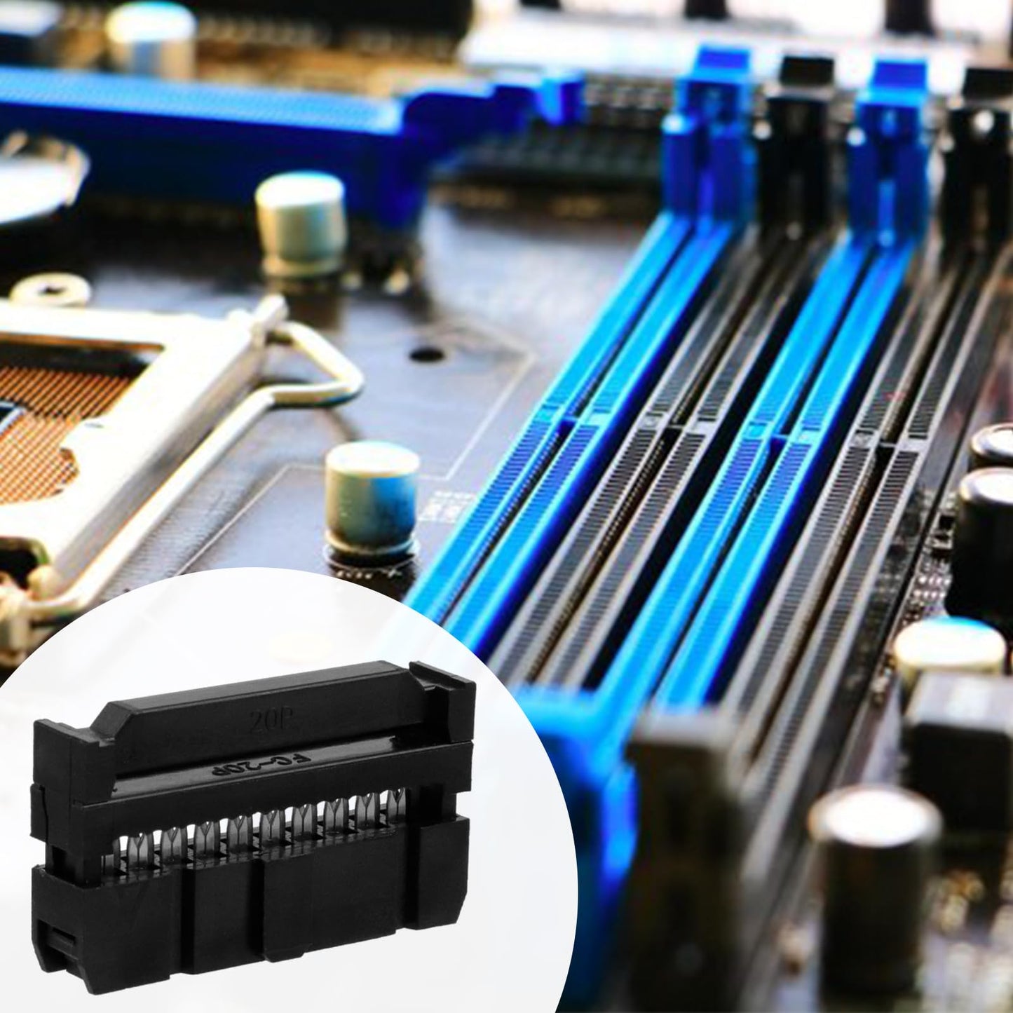 Antrader 20 Sets 2.54mm Pitch Connector FC-20 Pin Straight IDC Box Headers Connector Box Headers Female Connector