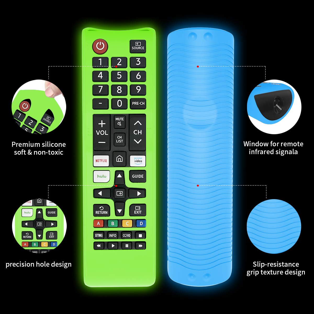 [3 Pcs] Protective Cover for Samsung TV Remote, Silicone Protective Case Compatible with Samsung Smart TV Remote BN59-01301A Bn59-01315A Bn59-01199F