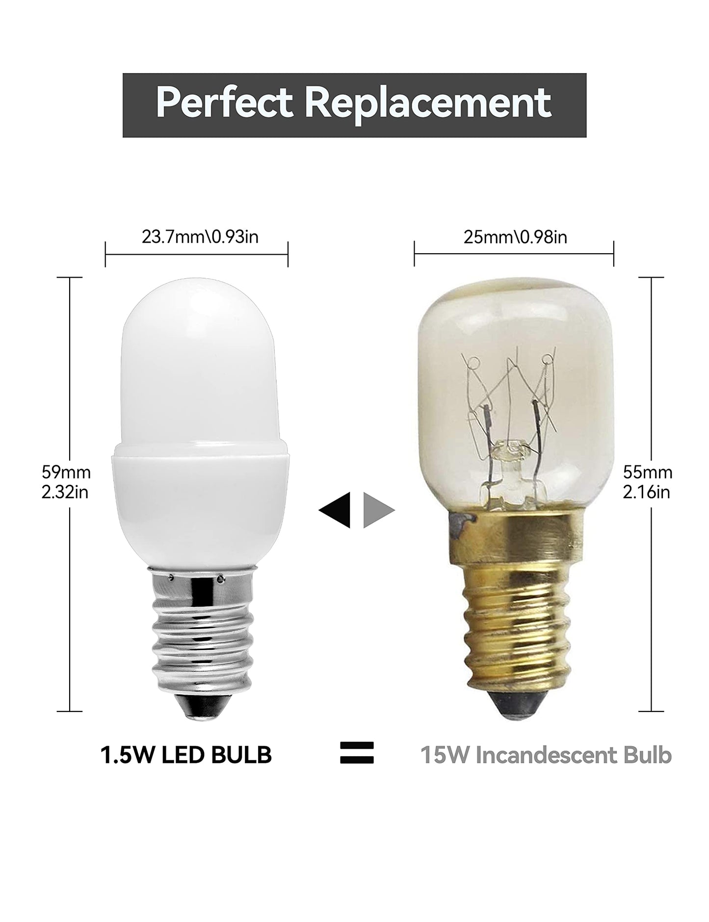 Anivona Night Light Bulbs,[4PACK] 1.5W E12 Led Bulbs, Warm White 3000K