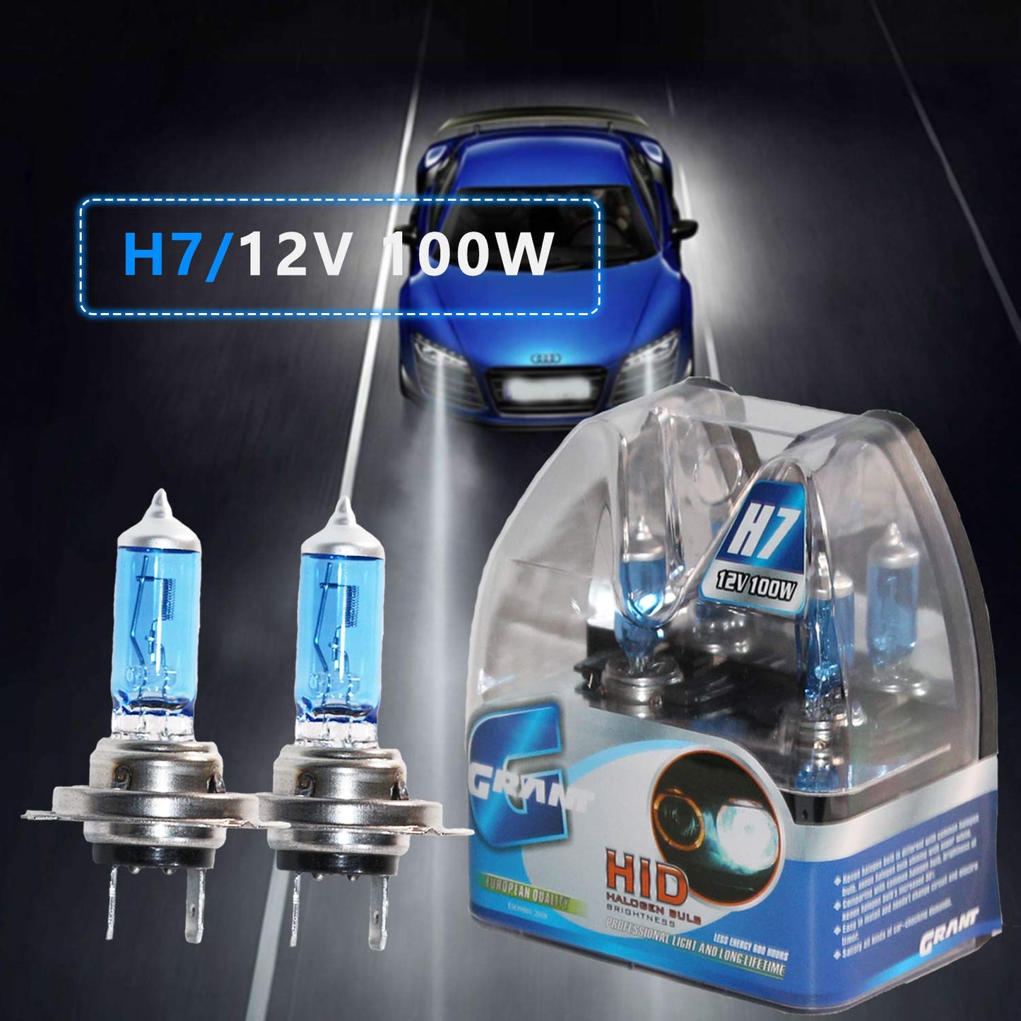 H7 Headlight Bulb, 12V 70W Super White Halogen Lamp, 4200K (H7 Bulb)