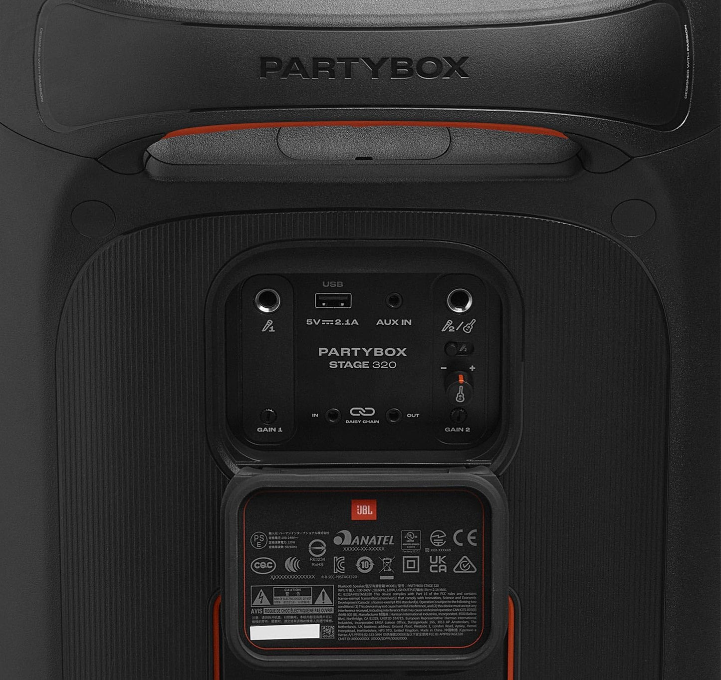 JBL PartyBox Stage 320 Portable Bluetooth Speaker Bundle with divvi! Protective Transport Bag