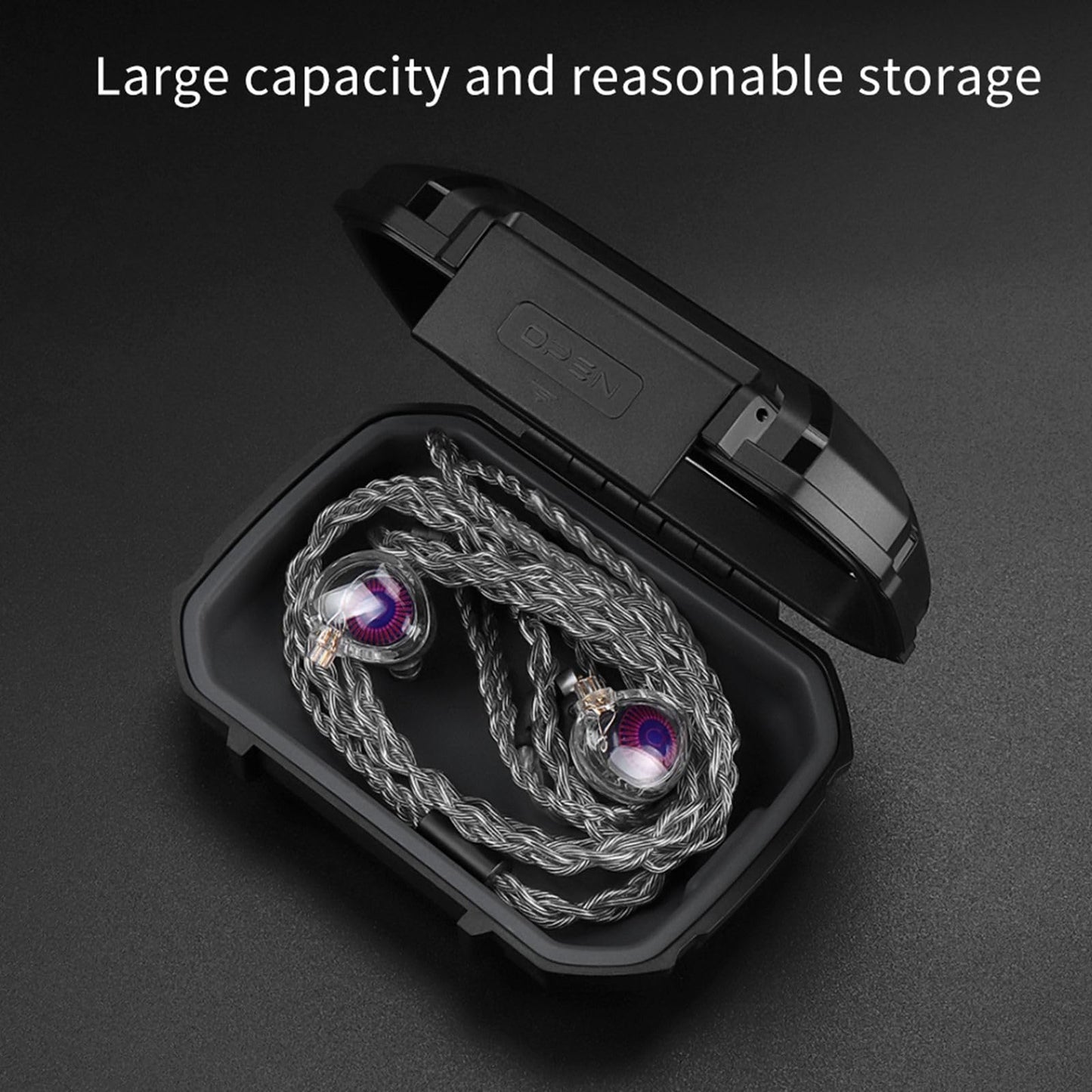KZ ZS12 Pro X Case for in Ear Monitor IEM, KYUHEEO TRN Wired Earbuds Hard Case,Waterproof Earphone Storage Box Bag for KZ ZS10 Pro/ZAR/Gale/ZAS