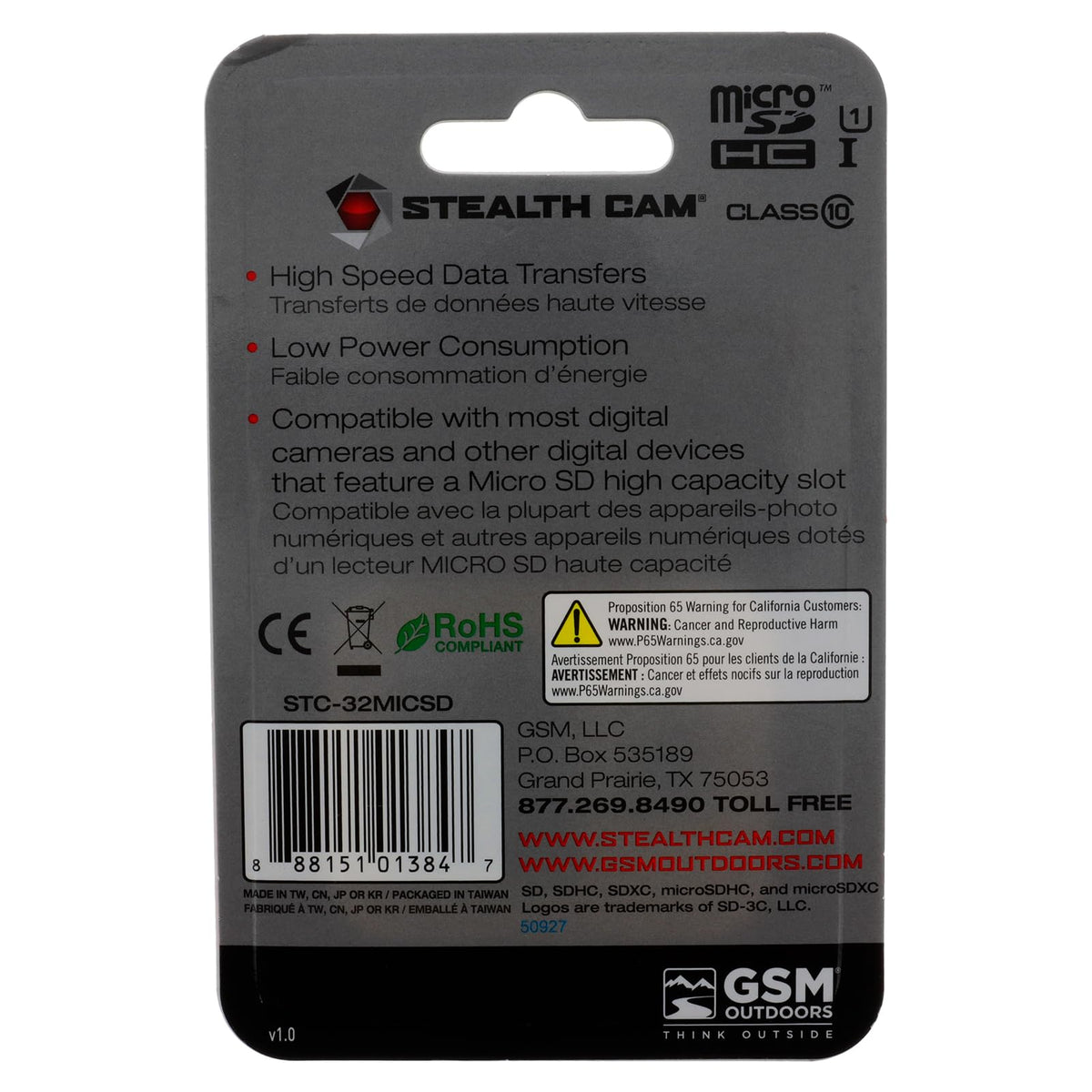 STEALTH CAM SD Card - High-Speed Data Transferring Storage Game Trail Hunting Scouting Photo Video Recording Cameras, SDHC 32GB MicroSD Memory Card