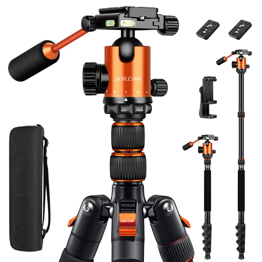 JOILCAN Camera Tripod, 83" Aluminum Tripods & Monopods with Metal Handle, Heavy Duty Tripod for DSLR Camera Lasers Binoculars Telescope Spotting