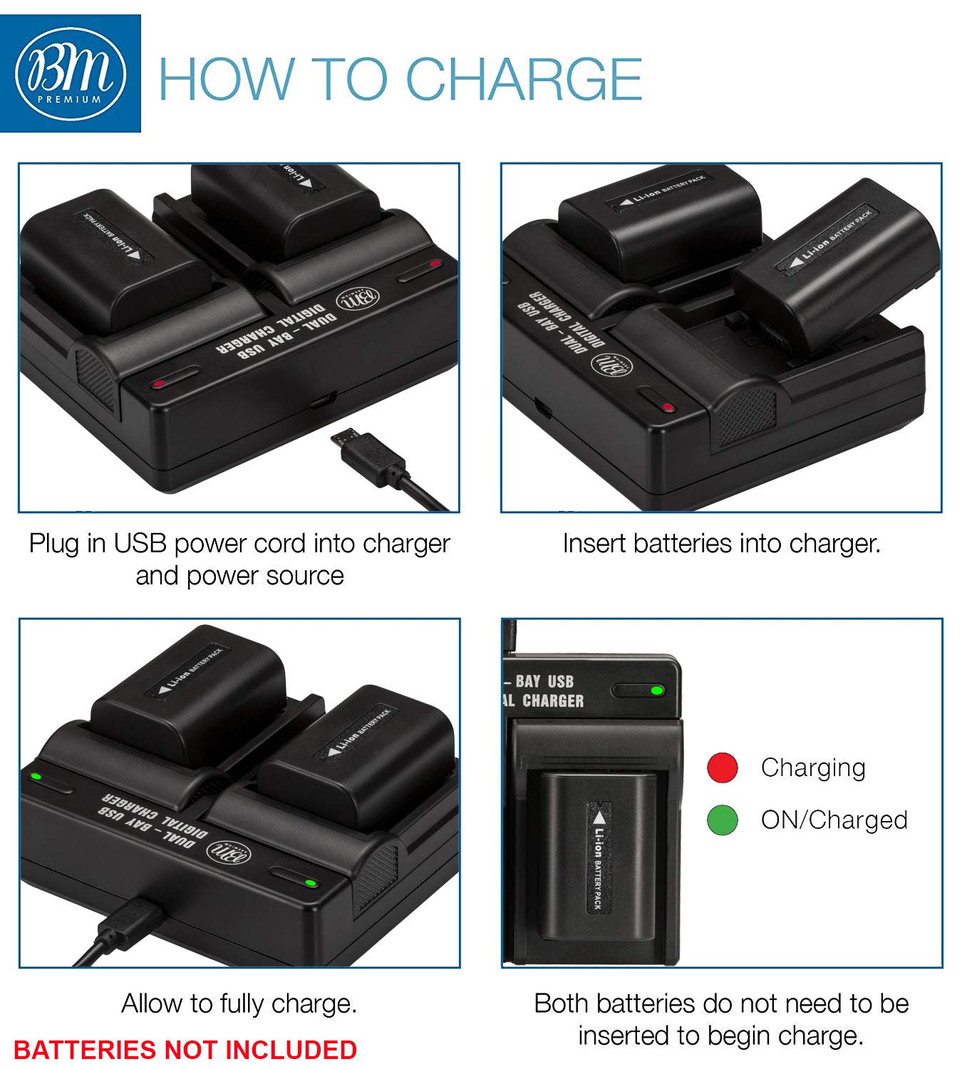 NP-FV50, FV70, FV100 Dual Battery Charger for Sony FDR-AX700, PXW-Z90V, HXR-NX80, HDR-CX455B, HDR-CX675B, CX560, CX900, PJ340, PJ540, PJ670B, PJ810