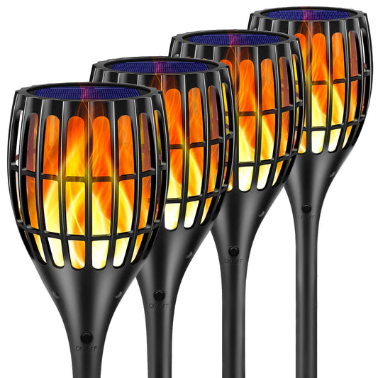 Ollivage Solar Lights Outdoor, 43" Flickering Flames Torch Light Solar Garden Lights Waterproof Landscape Lighting Dusk to Dawn Auto On/Off Security