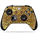 MightySkins Skin Compatible with Microsoft Xbox One X Controller - Gold Dazzle | Protective, Durable, and Unique Vinyl Decal wrap Cover | Easy