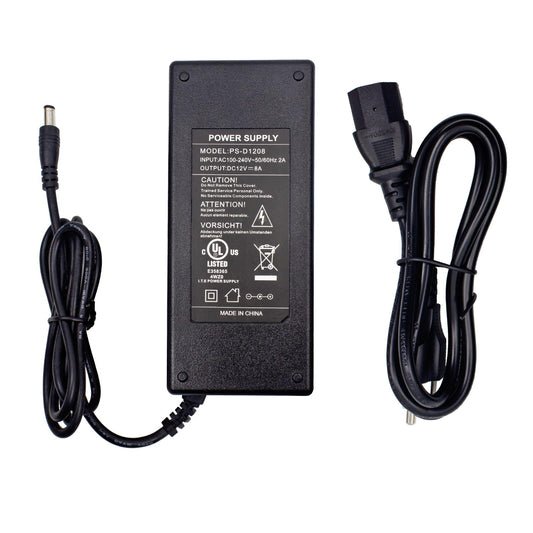 UL Listed 12V 8A Power Supply Adapter,96W AC 100-240V to DC 12V 8A Transformer w/4ft DC Cord and 5.5 X 2.5mm Barrel Plug,Adapter Converter for LED…