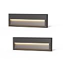 GOODSMANN Low Voltage Step Lights 10.6 Inch Outdoor 12V AC Landscape Stair Lights Wired 2PK 6W LED Electric Outdoor Deck Lighting Black Metal 122