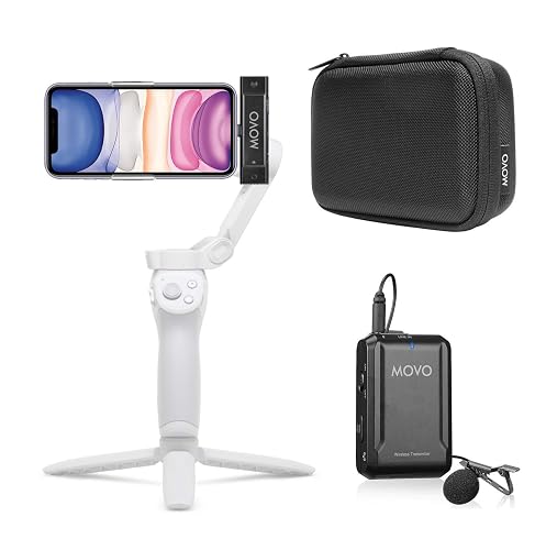 Movo Edge-DI Wireless Lavalier for iPhone - Perfect Compact Lav Mic for Smartphone Gimbal Stabilizer - Great for Vlogging, Filming, Teachers, and More