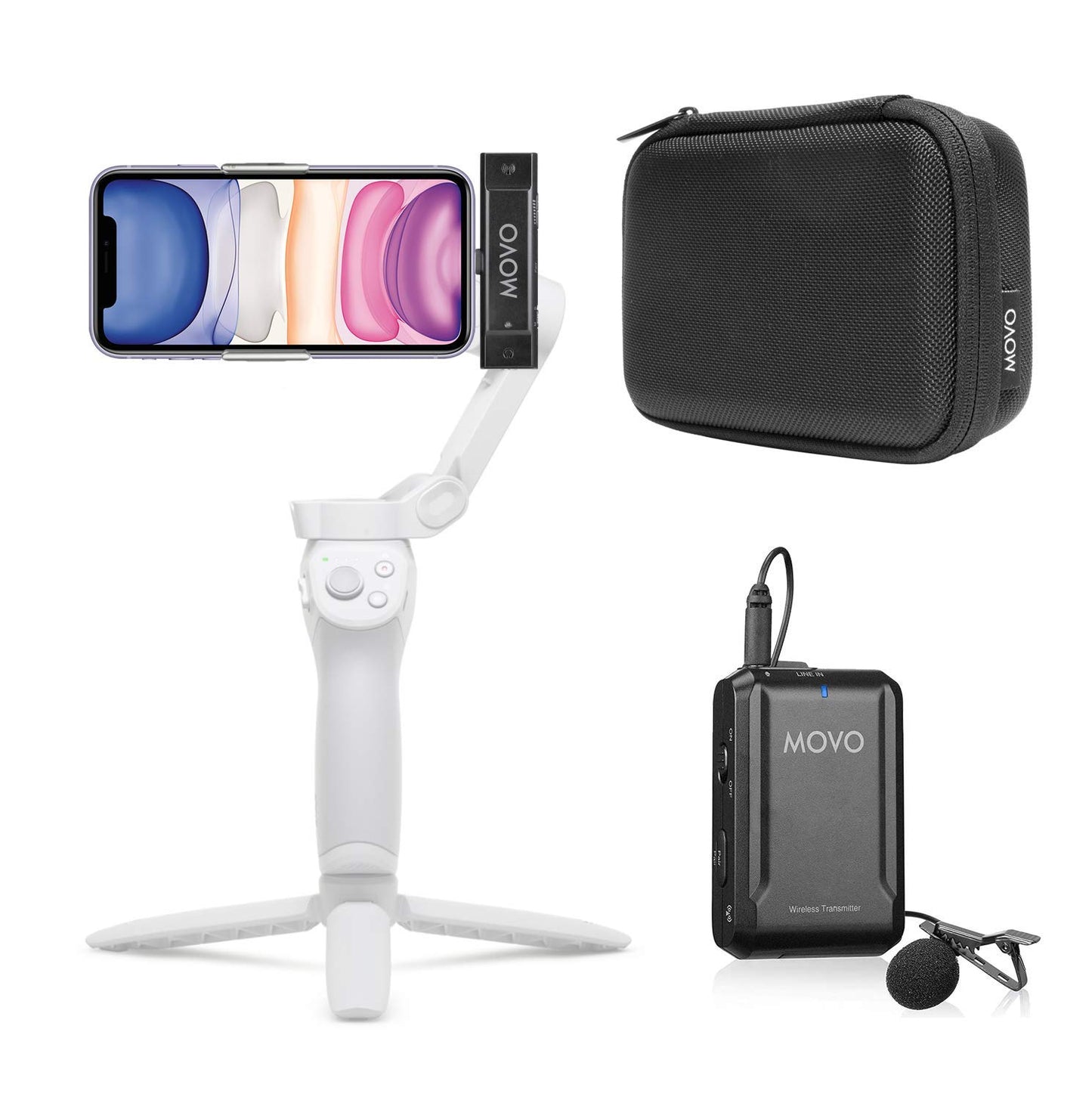 Movo Edge-DI Wireless Lavalier for iPhone - Perfect Compact Lav Mic for Smartphone Gimbal Stabilizer - Great for Vlogging, Filming, Teachers, and More