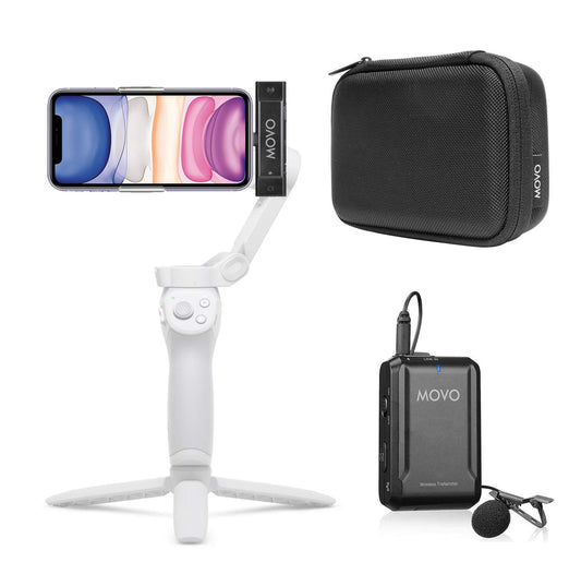 Movo Edge-DI Wireless Lavalier for iPhone - Perfect Compact Lav Mic for Smartphone Gimbal Stabilizer - Great for Vlogging, Filming, Teachers, and More