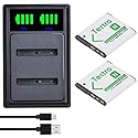 Tectra 2-Pack NP-BN1 Battery and LED Dual Charger for Sony Cyber-Shot DSC-W570 DSC-W530 DSC-W800 DSC-W830 DSC-W650 DSC-WX220 DSC-QX10 DSC-QX30
