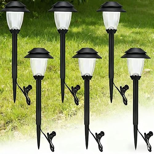 HECARIM 6 Pack Low Voltage Pathway Lights - Waterproof Outdoor Landscape Lighting, Super Bright LED Garden Lights for Walkway, Energy-Saving 5V