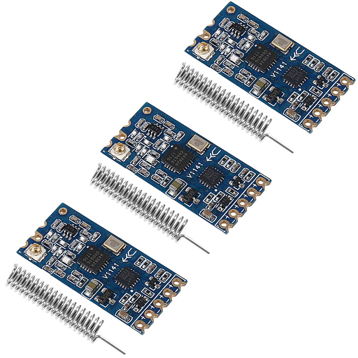 XIITIA 3pcs HC-12 433Mhz SI4463/SI4438 Wireless Serial Port Module 1000M Replace Bluetooth with Antenna