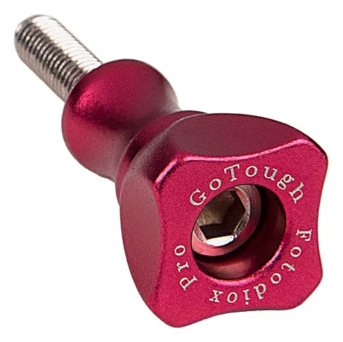 Fotodiox GoTough 25mm Red Metal Thumbscrew Compatible with GoPro HERO3, HERO3+, HERO4, HERO5, HERO6, HERO7 2-Prong Mounting System Pro