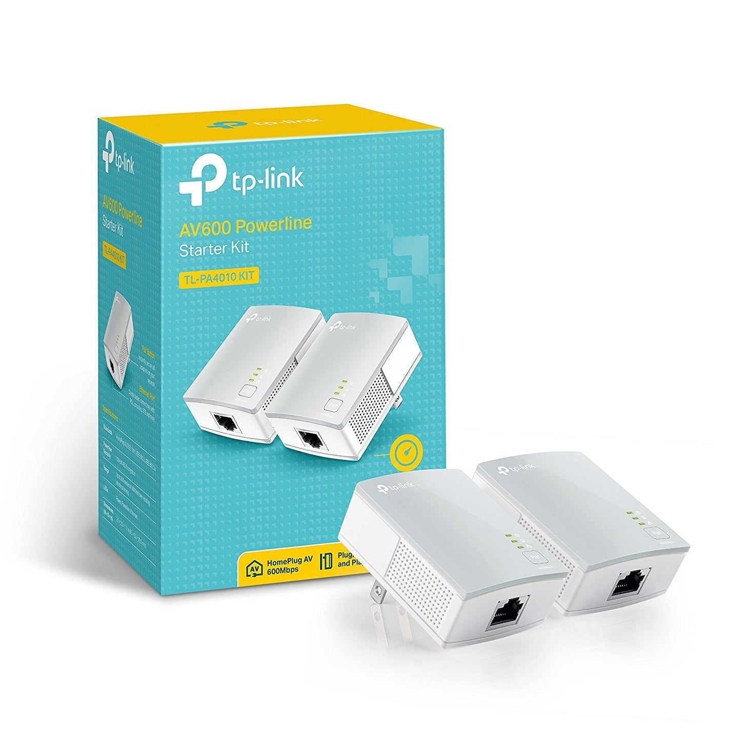 TP-Link AV600 Powerline Ethernet Adapter Kit - Gigabit Port, Plug Pair &Play, Power Saving, Nano Sized Powerline Network Adapter (TL-PA4010 KIT)