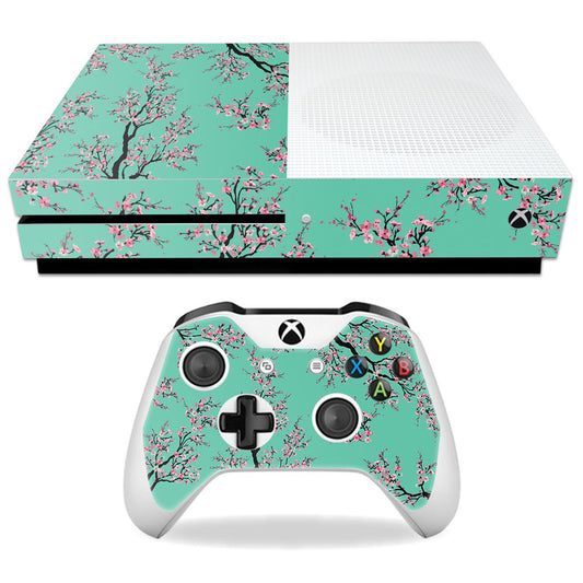 MightySkins Skin Compatible with Microsoft Xbox One S - Cherry Blossom Tree | Protective, Durable, and Unique Vinyl Decal wrap Cover | Easy to Apply