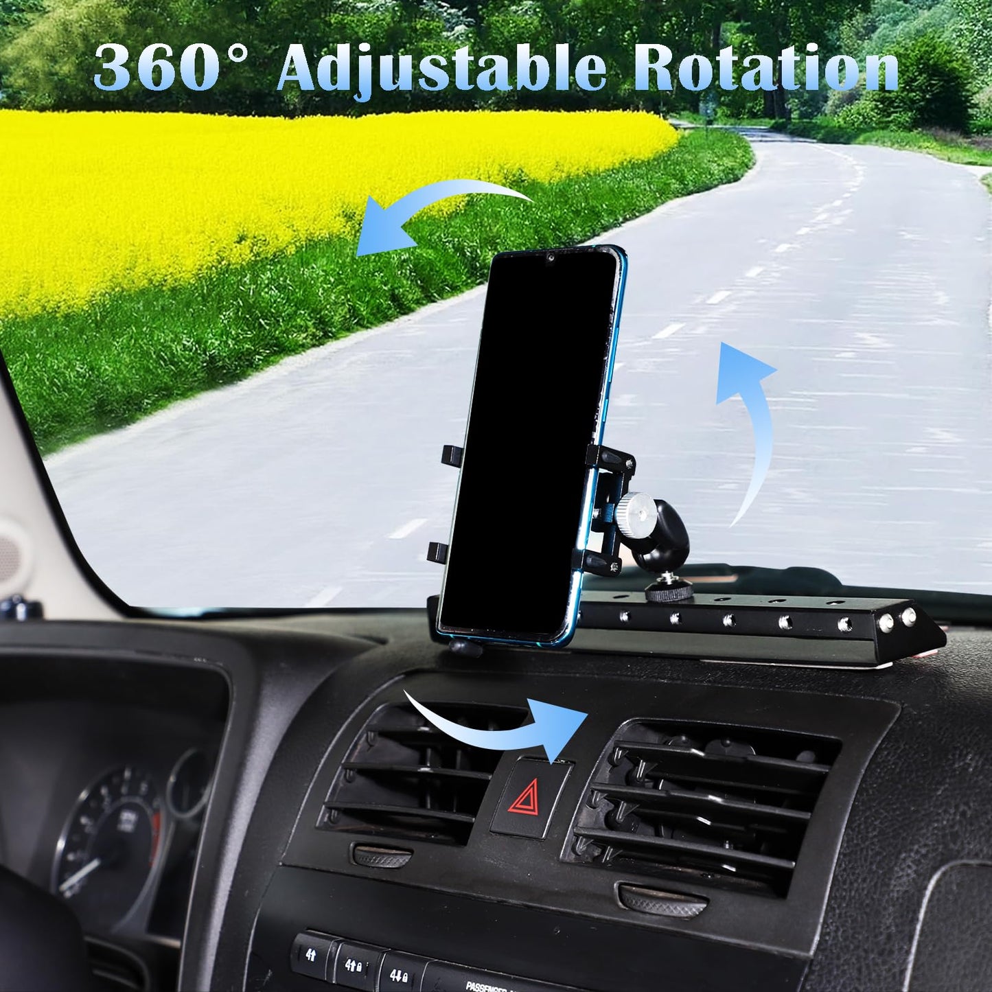 PIUGILH Car Instrument Panel Track Mobile Phone Holder Trim for Hummer H3 2005-2009 Central Control Air Vent Multifunctional Mobile Phone