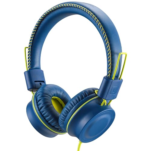 POWMEE M2 Kids Headphones Wired Headphone for Kids,Foldable Adjustable Stereo Tangle-Free,3.5MM Jack Wire Cord On-Ear Headphone