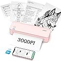 JADENS Portable Printers Wireless fot Travel, 300DPI Support 8.5''×11'' Thermal Paper, Inkless Printer for Laptop, Compatible with iOS, Android
