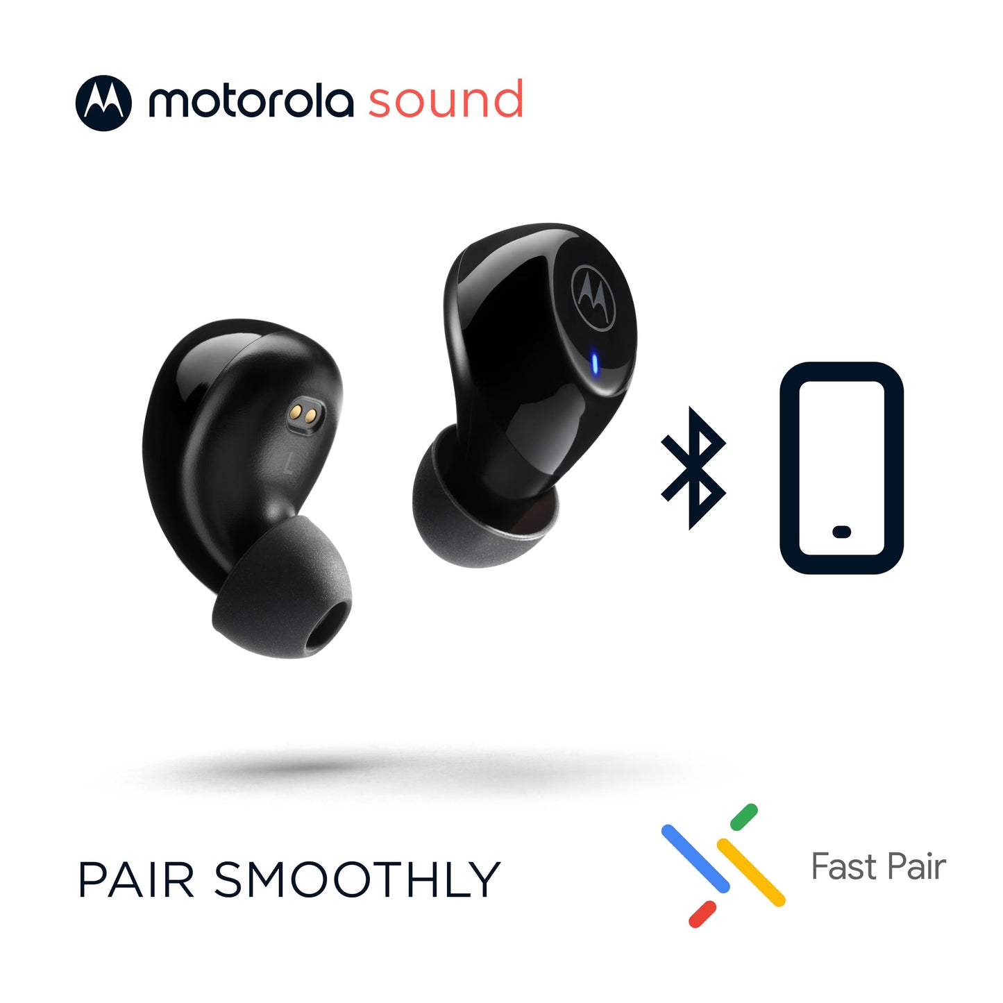 Motorola Moto Buds 105 - True Wireless Bluetooth Environmental Noise Canceling Earbuds with Touch Control & Micro-Charging Case - IPX5…
