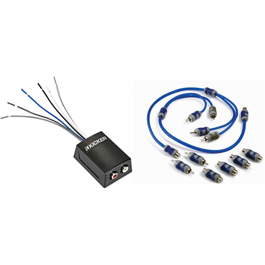 Kicker 46KISLOC2 K-Series Stereo Line-Output Converter w/Remote Turn-On Output w/ 46KIYFM Y-Adapter M/F Signal Cable