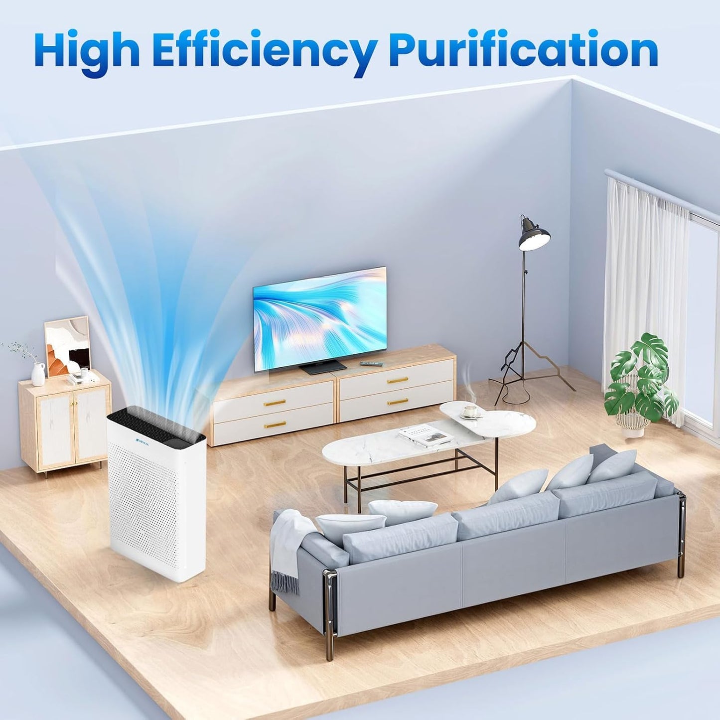 HEYAXA Air Purifiers for Home Large Room Up to 2000 Ft² with Air Quality Monitor, Filter Remind,21dB Sleep Mode, Wi-Fi and Timer, Washable Filters,Air