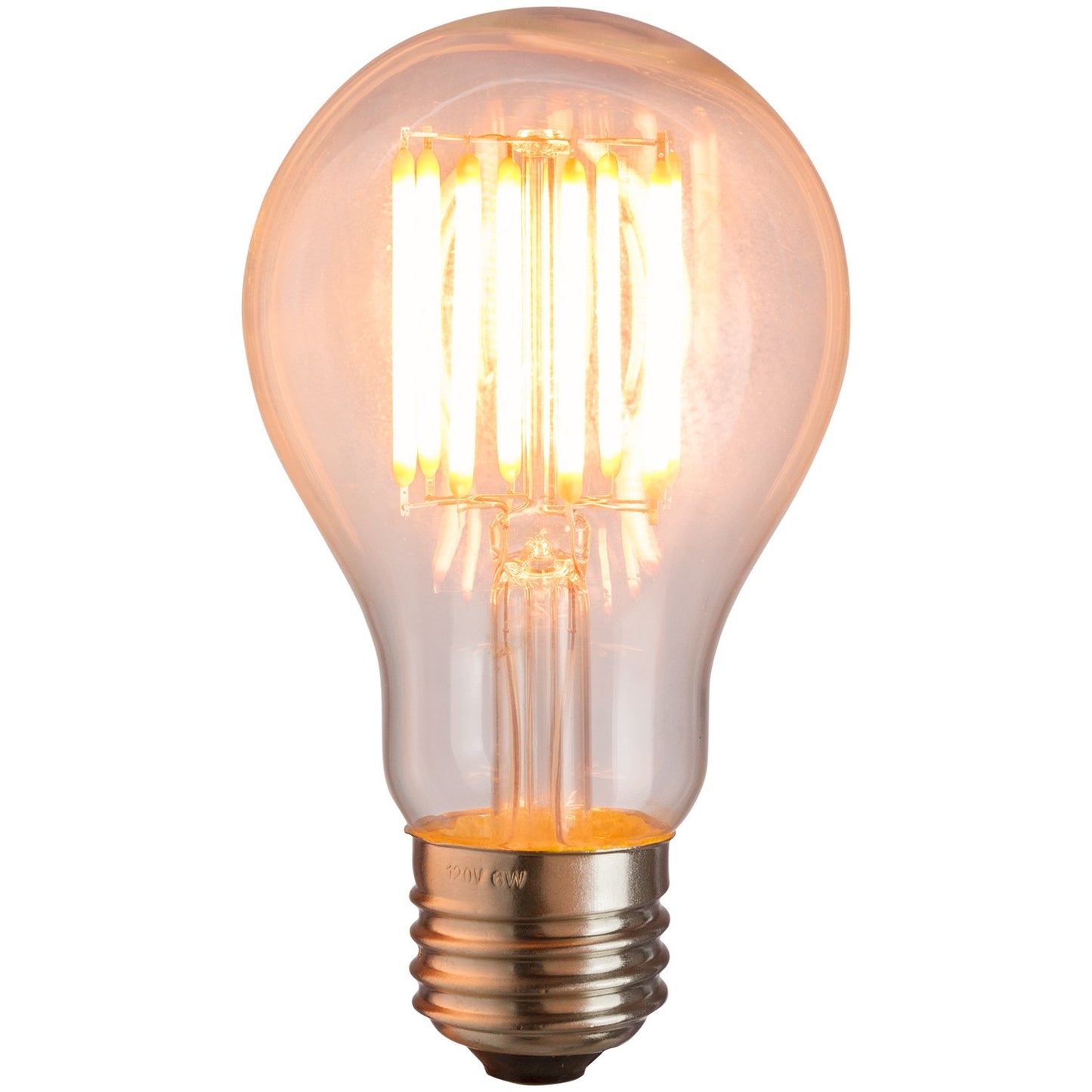 Sunlite 80456-SU LED Filament A19 Standard Light Bulb, 6 Watt, 430 Lumen, (25W Equivalent) Clear, Dimmable, ETL Listed, 1 Pack, 2200K - Amber