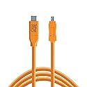 TetherPro USB-C to 2.0 Mini-B 8-Pin, 5Gbps Gen 1, 15' (4.6m), High-Visibility Orange
