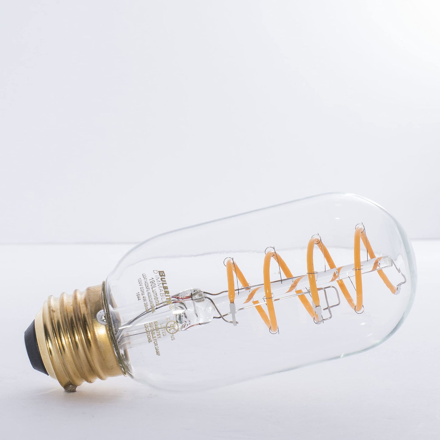 Bulbrite Pack of (2) 4 Watt Dimmable Antique Nostalgic Curved Filament T14 Medium (E26) LED Bulb - 2200K and 85 CRI