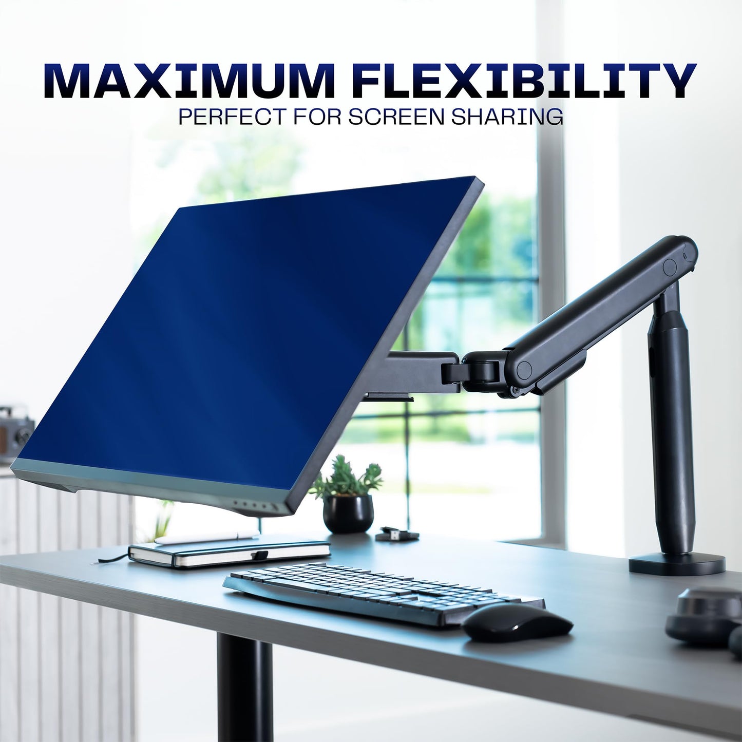 VIVO Flexible Mechanical Arm Single Ultrawide Monitor Desk Mount for Up to 35 inch Screens, Heavy Duty Clamp, Holds Ultra Wides Up to 24.2 lbs, Black