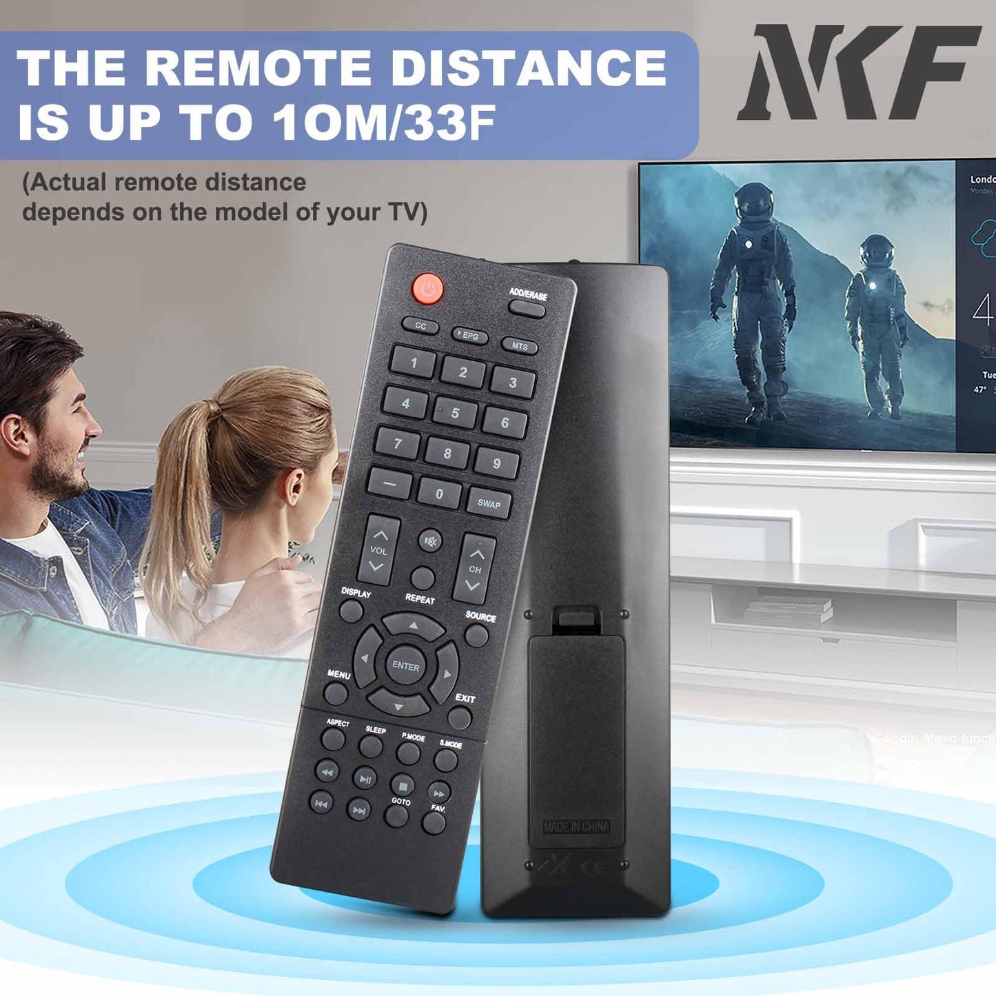 KT1744-HG2 Remote Control for Polaroid TV Remote Replacement 32GSR3000 40GSR3000 50GSR3 V11H914220 V11HA87020-F ELPAP12