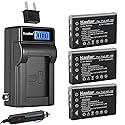 Kastar 3-Pack FNP-120 Battery and LCD AC Charger Compatible with FUJIFILM NP-120, NP-120B, Minolta MN80NV 1080P, CONTAX BP-1500S, KYOCER BP-1500S