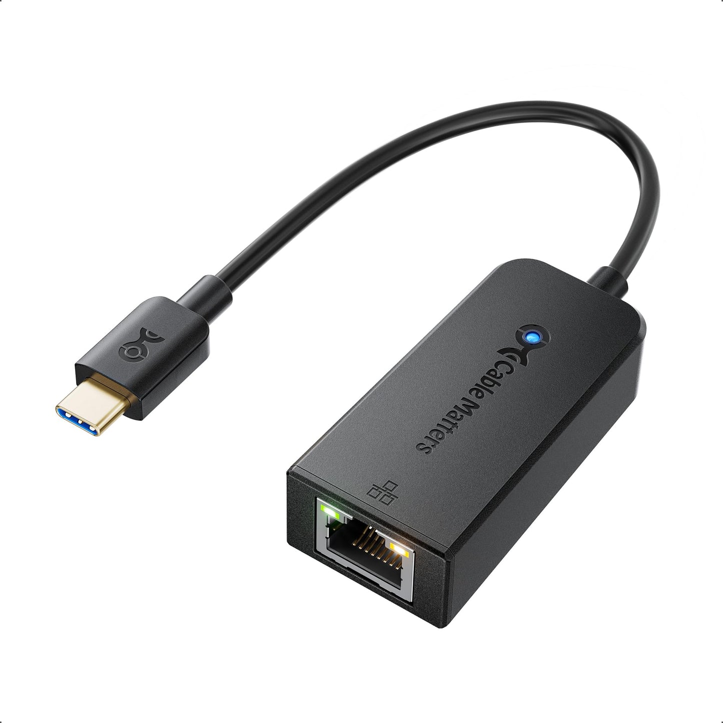 Cable Matters USB C to Ethernet Adapter, Gigabit Ethernet to USB C, Black