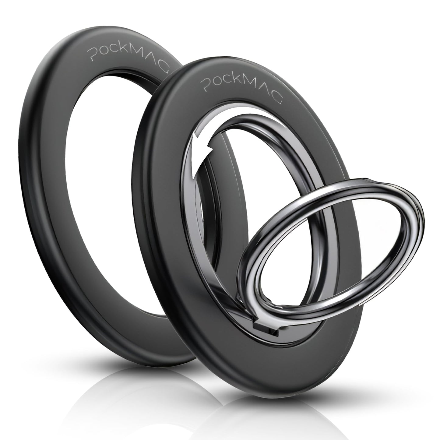 PockMAG Ultra-Strong Magnetic Phone Ring Holder for MagSafe - 360° Rotation, Dual-Sided Finger Ring Grip & Kickstand - Compatible with iPhone 16 Pro