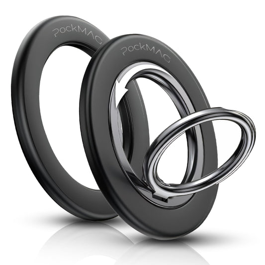 PockMAG Ultra-Strong Magnetic Phone Ring Holder for MagSafe - 360° Rotation, Dual-Sided Finger Ring Grip & Kickstand - Compatible with iPhone 16 Pro