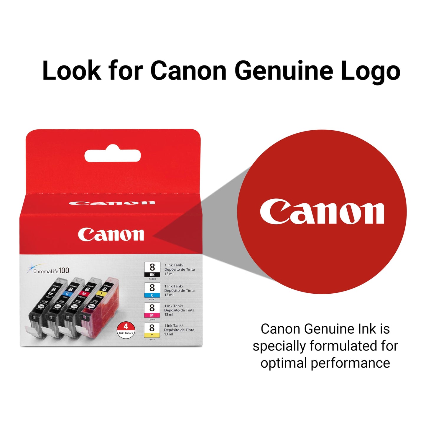 Canon CLI-8 Genuine Four Color Multi Pack, Compatible with iP5200R, iP5200, iP4200, iP4500, iP4300, MP970, MP960, MP950, MP800R, MP830, MP810, MP800