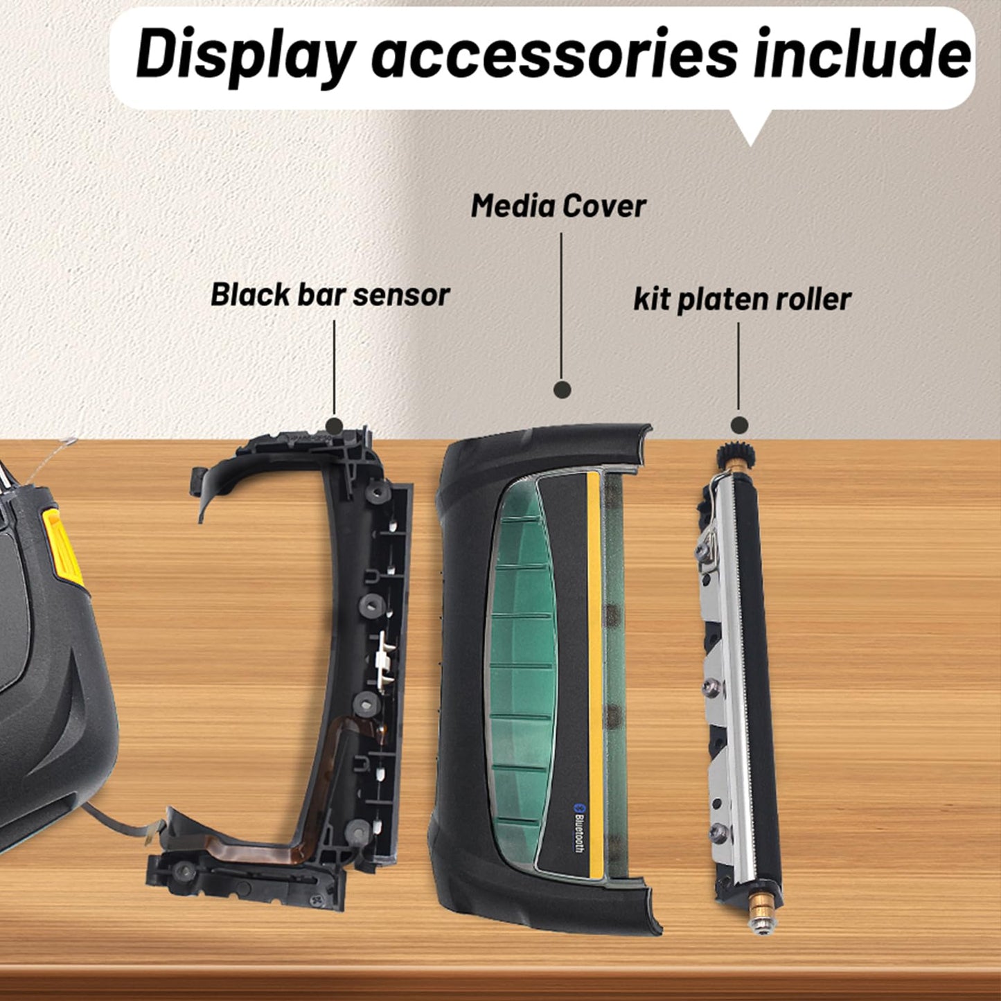 P1107244-101 Media Cover for Zebra ZQ521 Mobile Printer, Contaion ZQ521 Black Bar Sensor, ZQ521 Kit Platen Roller & Tear Bar ZQ 521