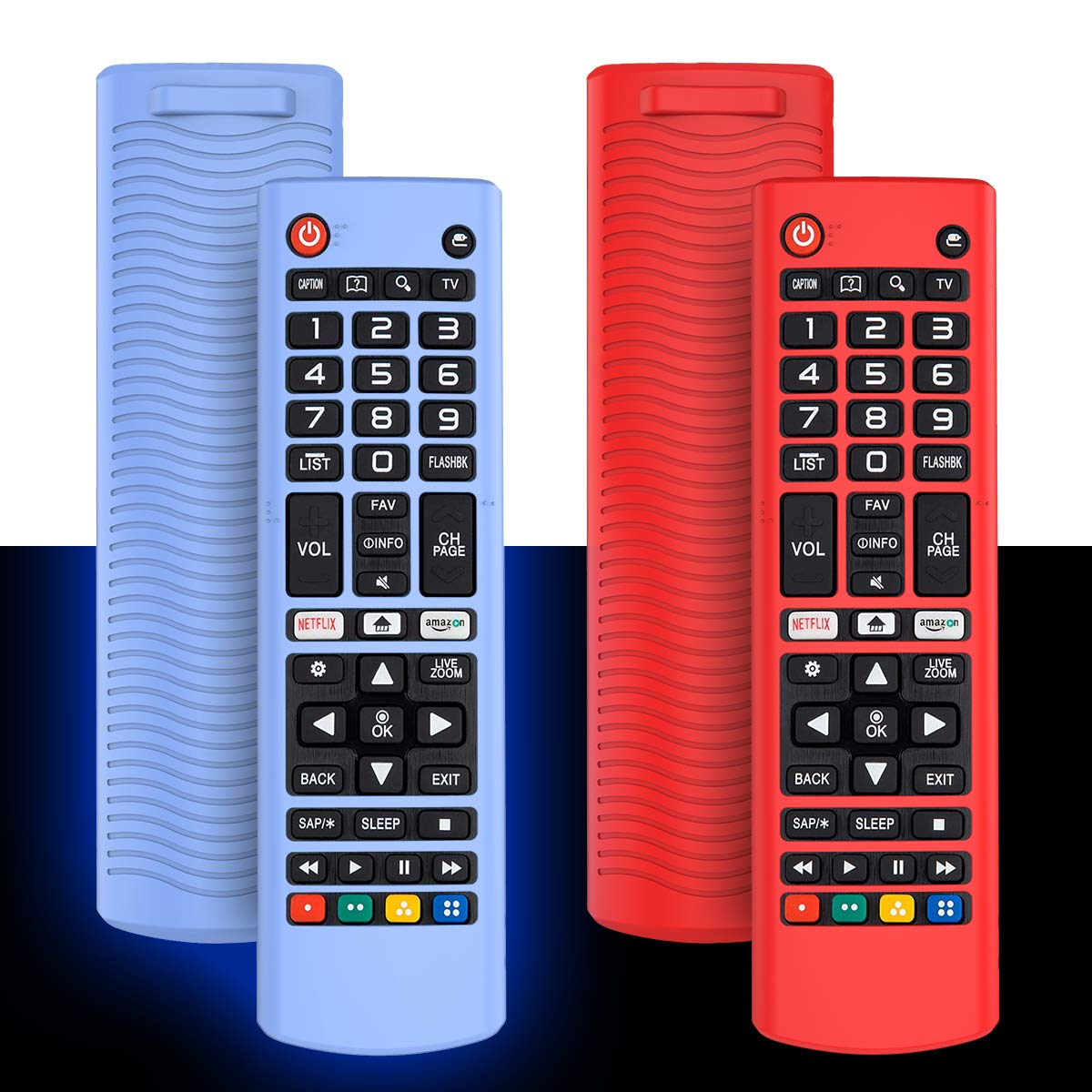 Alquar 2Pack Silicone Case for LG AKB75095307 AKB75375604 AKB74915305 Smart TV Remote, Shockproof Anti-Lost Cover Holder Skin Sleeve Protector (Glow