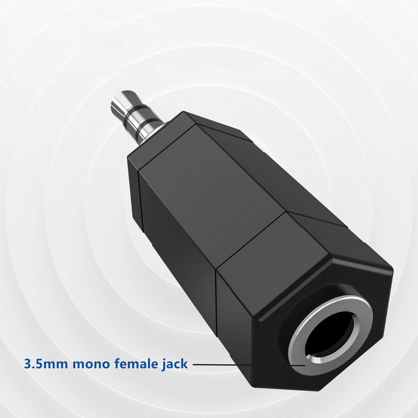 5 Pack 3.5mm Stereo to Mono Adapter - 3.5mm TRS Stereo Male to Mono Female Jack