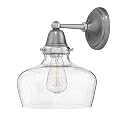 Hinkley Academy 67002EN 12.5" One Light Wall Sconce - 1-10w Med. LED Bulb Required, Clear Seeded School House Glass - English Nickel