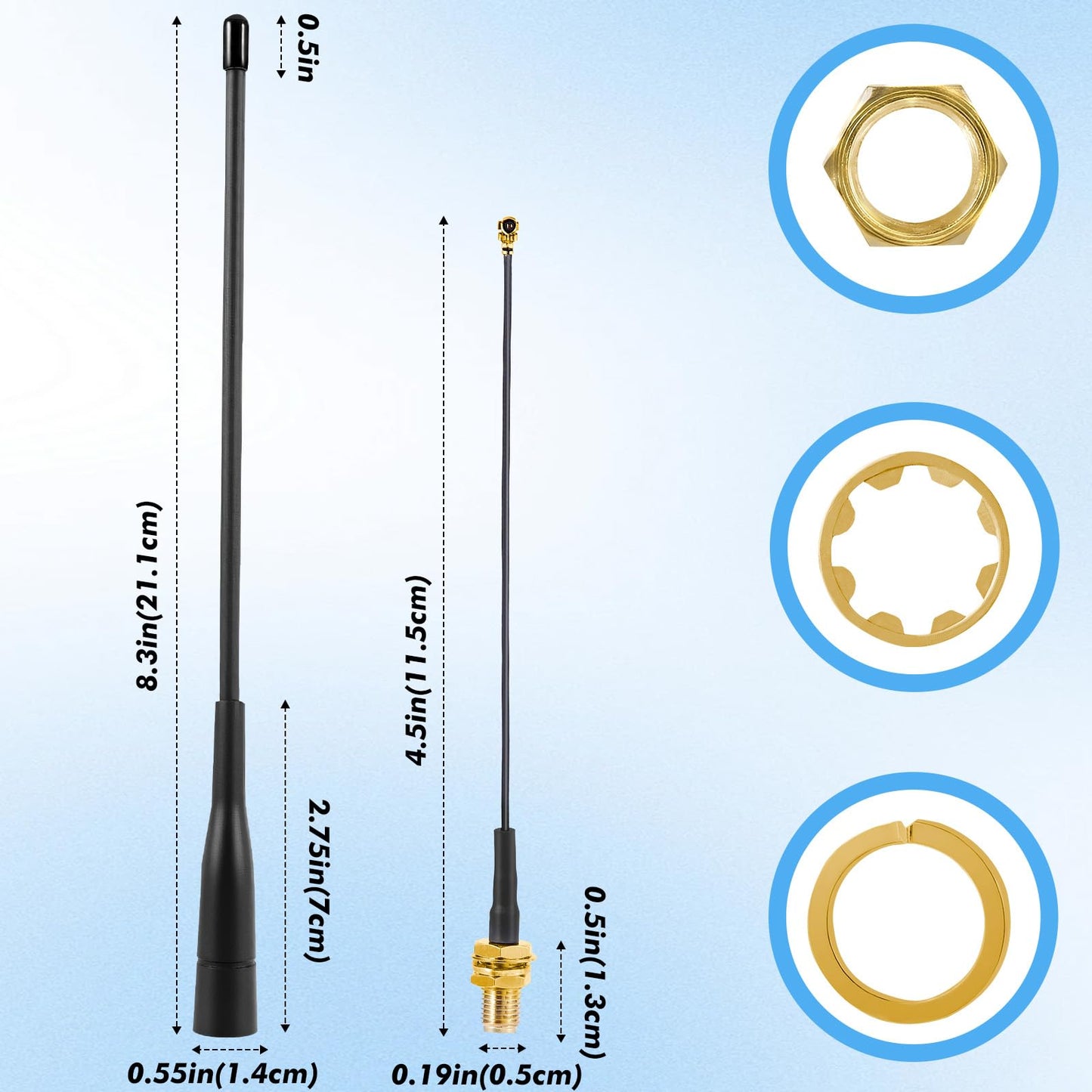 915MHz Meshtastic Antenna 10dBi Gain for LoRa Long Range Soft Whip Antenna, 17cm Omni SMA Male