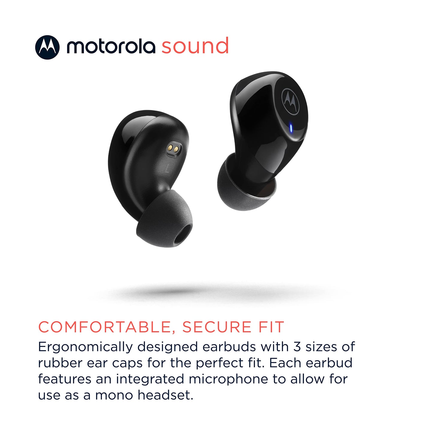 Motorola Moto Buds 105 - True Wireless Bluetooth Environmental Noise Canceling Earbuds with Touch Control & Micro-Charging Case - IPX5…